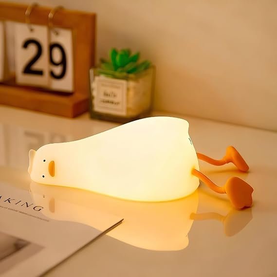 Çocuk Gece Lambası Yumuşak Dokunmatik RGB Renk Modu,Emzirme Işığı Bebek Odası,Dokunmatik Kontrol, USB Şarjı (BPA İÇERMEZ) (Ördek) [Enerji Sınıfı A]