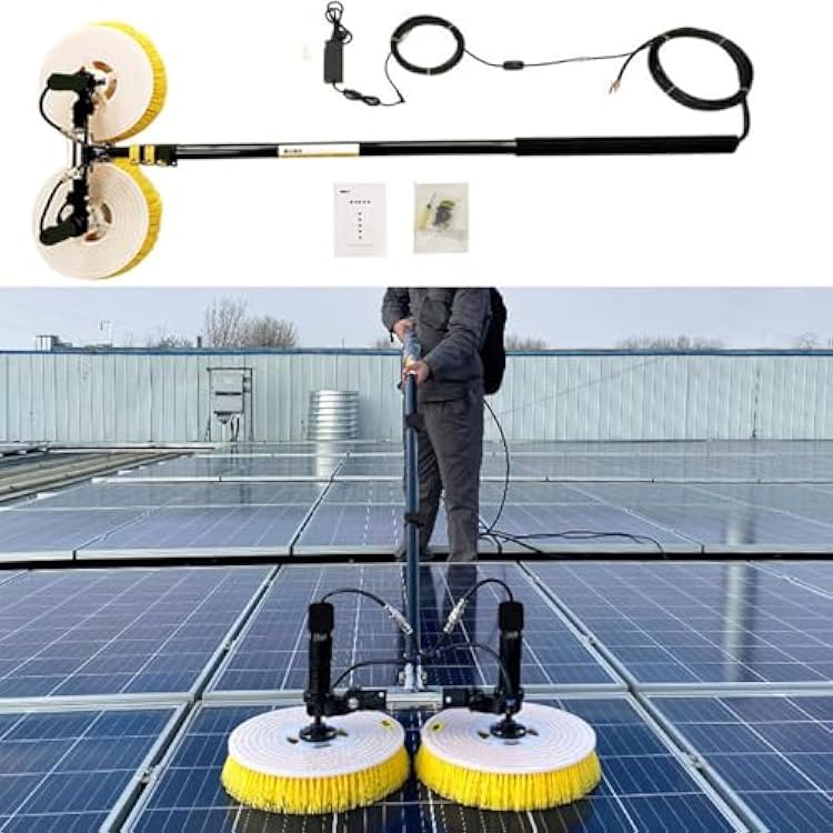 7.5M Photovoltaic Solar Panel Cleaning Machine, Double Head Photovoltaic Power Generation Panel Cleaning Equipment Brush Power Tools