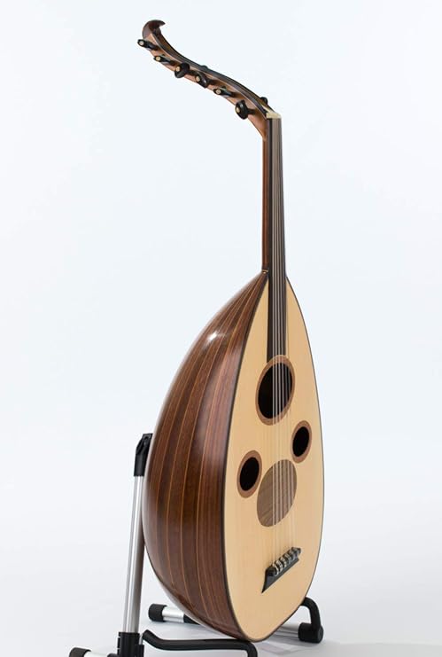 Arabic Oud made of Beautiful Walnut Wood, with Kurschenr String & Ebony pegs.  with Case & Free Risha