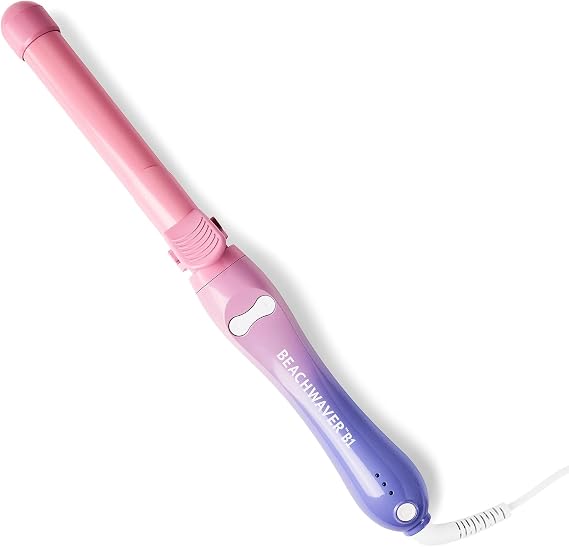 Beachwaver Co. B1 Rotating Curling Iron - Pink Sunset | Automatic 1-Inch Ceramic Curling Iron - Most Common Barrel Size for All Hair Lengths! | Auto-Shut Off, Travel-Friendly, Dual Voltage