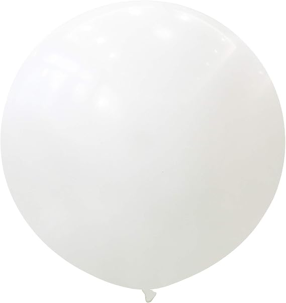 36 Inch Giant Latex Balloons, Standard White Round Balloons for Birthdays Weddings Receptions Festival Party Decoration, Pack of 5 Pcs