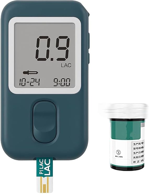 Lactate Test Kit, Blood Lactate Tester, 50pcs Replacments and 1 Meter, Test Range 0.5-28mmol/L, For Athletic Performance Sport Monitoring
