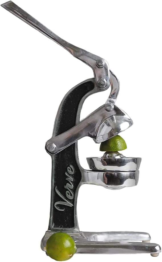 Artisan Crafted Cast Aluminum Professional Grade Manual Hand Press Juicer For Fresh Squeezed Orange, Lemon, Lime, Grapefruit and Citrus Fresh Morning Drinks, or Cooking by Verve CULTURE,Black