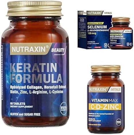 Nutraxin Keratin Formula biotin, Zinc And B Vitamins And Selenium + Cd-zinc 60 T.