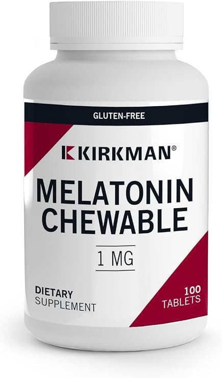 Kirkman Melatonin, 1 mg, Sleep - Refreshing Mint Flavor, 100 Tablets
