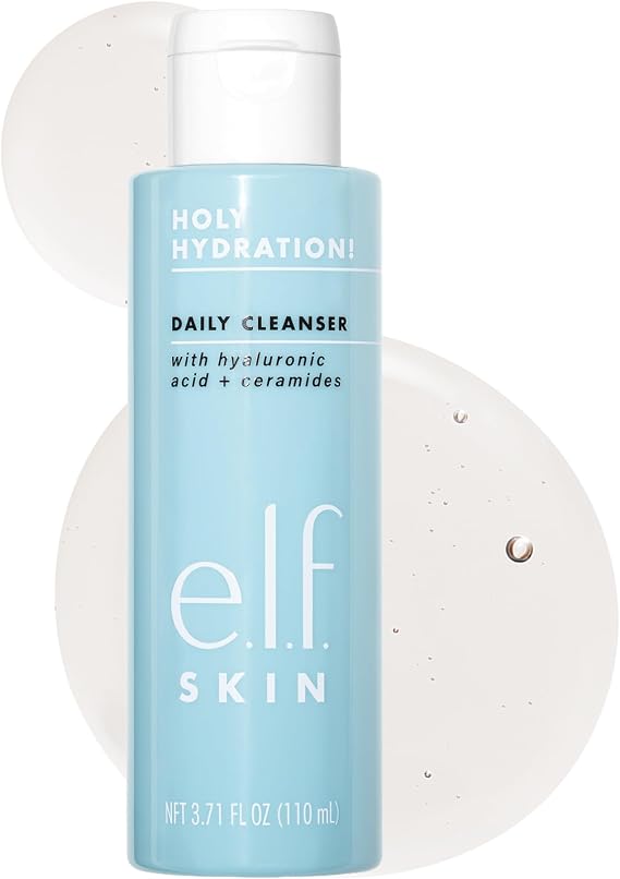 e.l.f. SKIN Holy Hydration! Daily Cleanser, Infused with Ceramides, Removes Dirt, Makeup & Impurities, Nourishing & Hydrating Formula