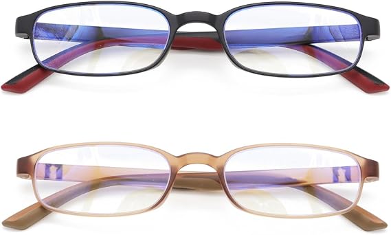 Flexible Computer Blue Light Blocking Lightweight Anti Glare Reading Glasses Rectangular Reader Women Men