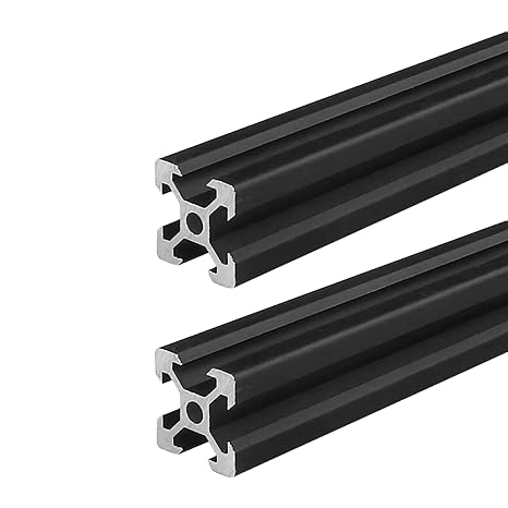 2 Pack 2020 V Slot Black Aluminum Extrusion 7.87 inch / 200mm Length, Extruded Aluminum 20mm x 20mm 20 Series V Type Profiles Anodized European Standard Linear Rail Frame 2Pcs