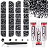 Resin Rhinestones for Crafting with B7000 Jewelry Glue, 2 Boxes Black Flatback Crystals with 3Pcs 10ml Glue for Bedazzling Crafts DIY Nail Art Makeup,Non Hotfix Gems for Clothing Shoes