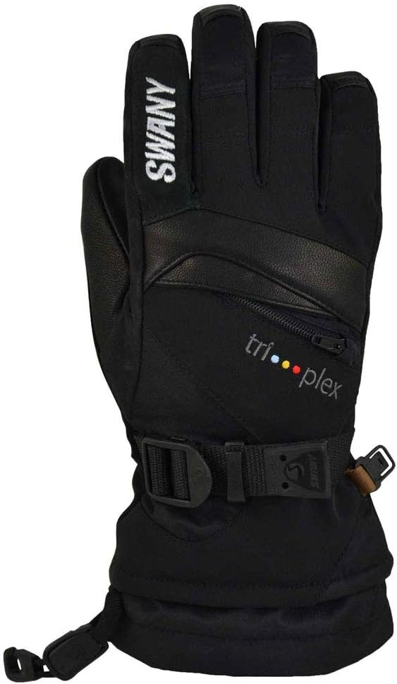 Swany Junior X-Change Sports Moisture-Wicking Quick-Drying Warm Durable Flexible Leather Winter Gloves