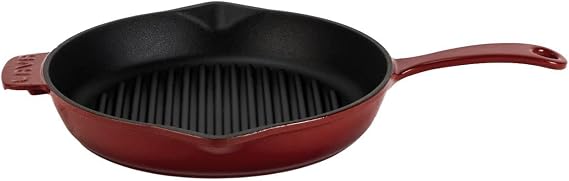 Lava Demir Döküm Yuvarlak 28 cm Izgara Tavası Bordo