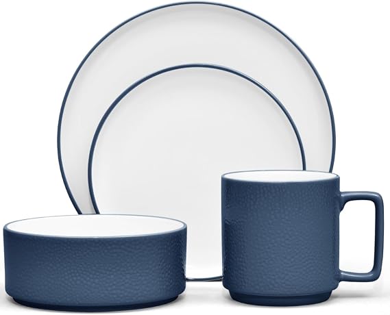 Noritake ColorTex Stone Blue 4-Piece Place Setting, Service for 1