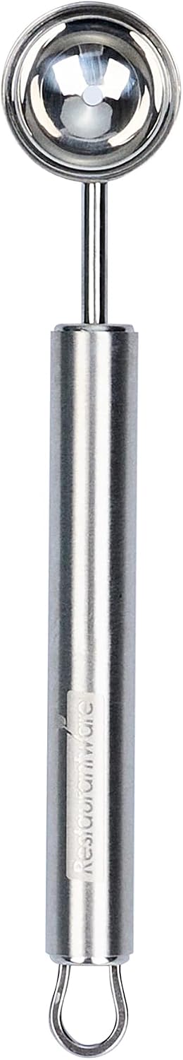 Restaurantware-German Standard 5.9 Inch Melon Baller, 1 Dishwashable Melon Scooper - Ergonomic Handle, Creates Smooth Round Balls, Stainless Steel Fruit Scooper, For Watermelon, Cantaloupe, And More