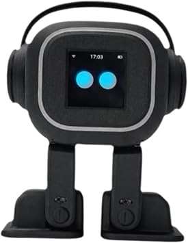 AI Robot For Companion with Emotional Interaction   Voice Control Smart Chatbot that Sings and Dances, Interactive Desktop Pet with Emojis for Kids & AdultsBlack