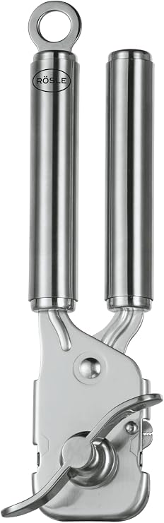Rosle 12757 Stainless Steel Manual Can Opener with Pliers Grip Opens Can at Seam 7.9 in.