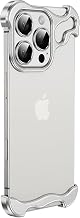 Case for iPhone 1616 Plus16 Pro16 Pro Max, Minimalist Protective Irregular Metal Bumper Phone Case with Camera Cover, Heat Dissipation Shockproof Case,Silver,16 Pro
