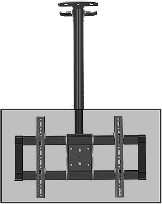 Ceiling TV Mount Stand - Tv Wall Mount,Height Adjustment TV Stand,Fits Most 39-90 Inch TV,5 To -25° Pitch Angle Adjustment,With Cable Management,Bearing 85kg,Easy Installation,Can Rotate 360°