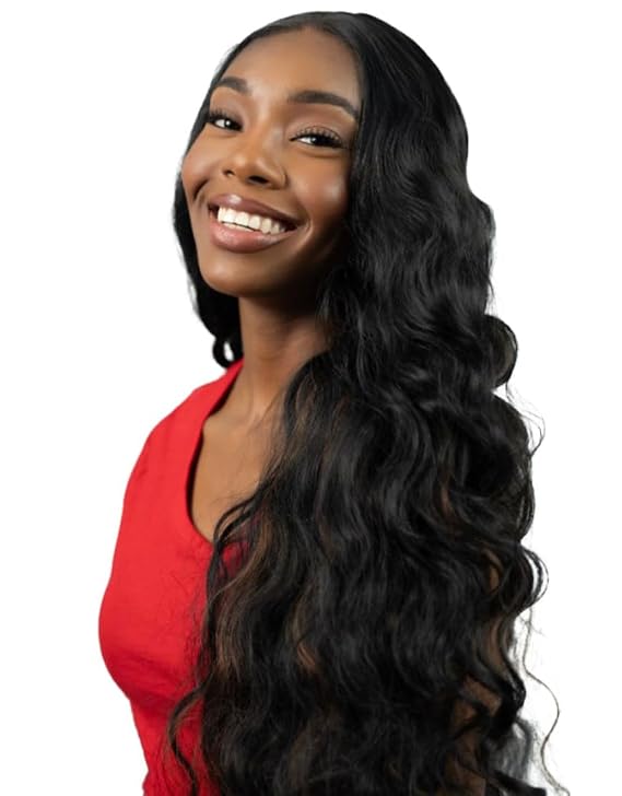 JOMARA 13x6 Lace Front Wig, 30 Inch Curly Synthetic 50% Density, Glueless