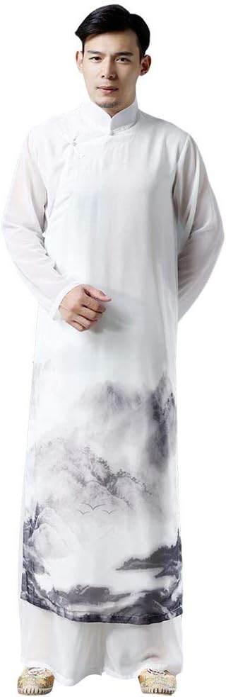 ZooBoo Tai Chi Uniform Robe - Chinese Traditional Martial Arts Wing Chun Kung Fu Training Cloths Apparel Clothing for Men