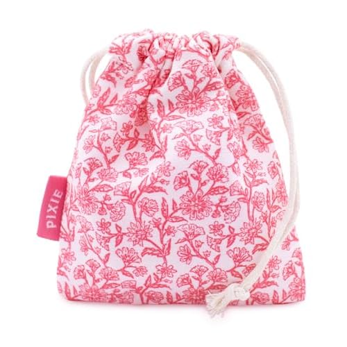 Pixie Menstrual Cup Storage Bag Case - 100% Organic Cotton Reusable Holder for Period Cups, Discs, and Kegel Balls - Store After Using Sterilizer or Wash - Container to Keep Menstrual Cup Cleaner