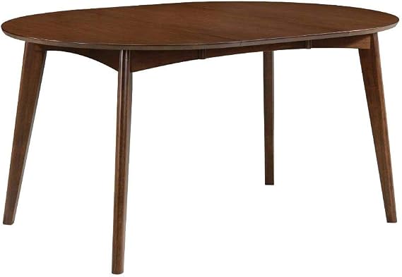 simple relax Oval Wood Dining Table, Dark Walnut