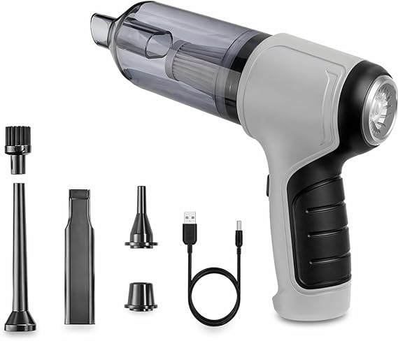 AEE® Şarjlı Araç Süpürgesi 120W 6000Pa – Üfleme Özellikli Mini El Süpürgesi Oto Ofis Klavye Kasa Vakum Şişirme Seti