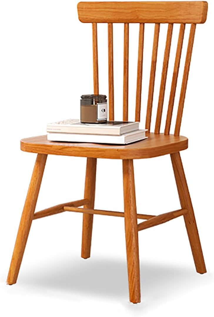 Solid Wood Dining Room Chairs – Farmhouse Windsor Kitchen Chairs With Spindle Back, Armless Side Chair For Living Room, Dining Room, Restaurant, Easy Assembly(Wood)