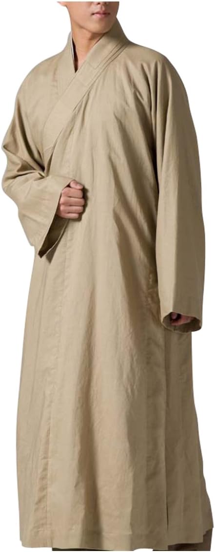 ZanYing Buddhist Monk Robe Meditation Religion Gown Linen Flax