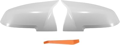 X AUTOHAUX 1 Pair Car Rear View Driver Passenger Side Mirror Cover Cap Replacement White for BMW F20 F22 F23 F30 F31 F32 F33 F36 F87 M2 X1 E84 Mirror Guard Covers