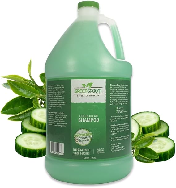 Green Groom Green Clean Dog Shampoo for Dry Itchy Sensitive Skin, 1 Gallon