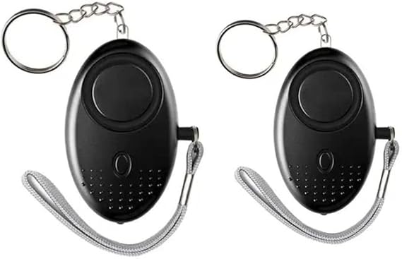 Personal Security Alarms, 150DB Reusable Police Approved LOUD Security Alarms Siren Keychain with LED Light, Elderly Mini Loud Personal Staff Panic Rape Attack Safety Alarm (Black)