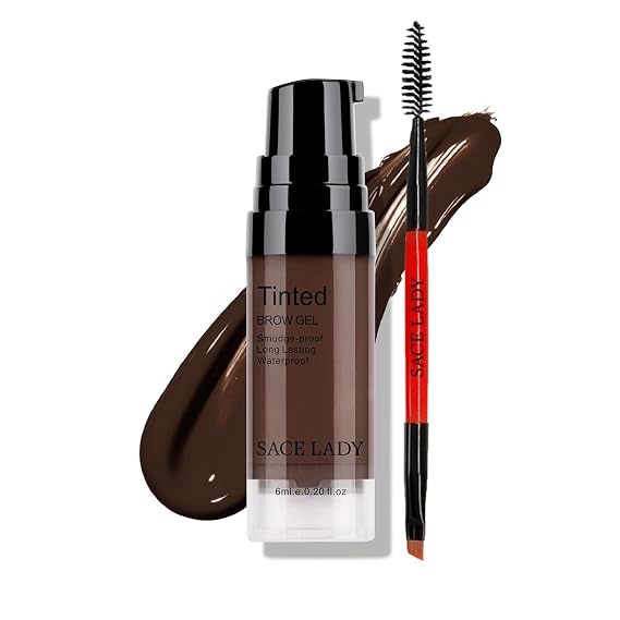 SACE LADY 3D Eyebrow Gel Waterproof, Dark Brown, 0.2Fl Oz