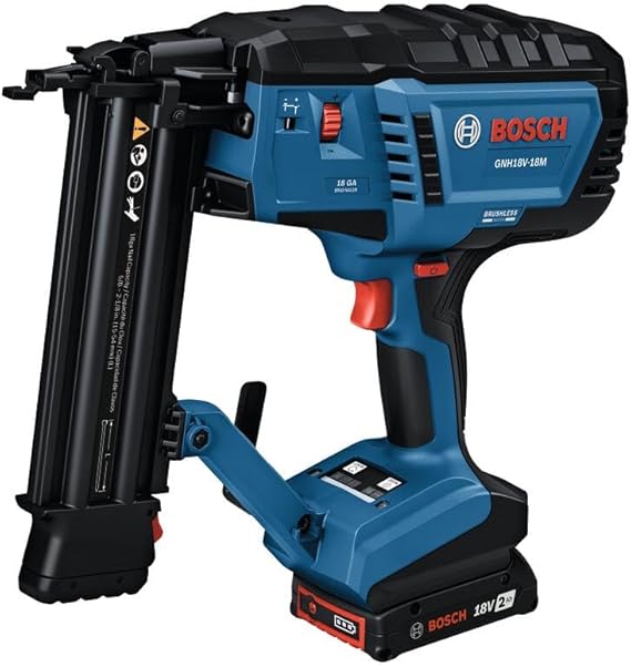 BOSCH GTH18V-18MN 18V Brushless 18-Gauge Narrow Crown Stapler - Cordless, Powerful, and Precise for Furniture, Upholstery, and Cabinetry Applications (Bare Tool)
