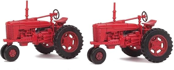 Walthers SceneMaster HO Scale Farm Tractor 2-Pack-Red Model Railroad Scale, 949-4160