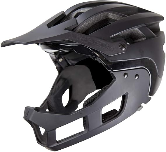 Demon United FR Link System Mountain Bike Helmet Fullface with Removable Chin Guard- Includes Head Cinch Adjuster and Padded Cheek Fit Kit