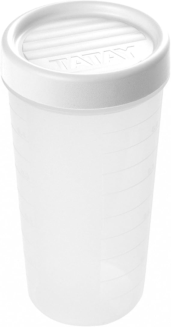Tatay Food Container with Thread 0.6 L Food storage container volume 0.6 L 8.5 x 8.5 x 16.5 cm leak-proof closure without BPA white