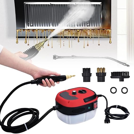 Saker Handheld Steam Cleaner,2026 Upgraded Portable Steamer for Cleaning, 2500W High Pressure 229F/105C, Includes Nozzle&3 Brushes-Home Dirt, Tile, Car, Kitchen (Single Control-Red)