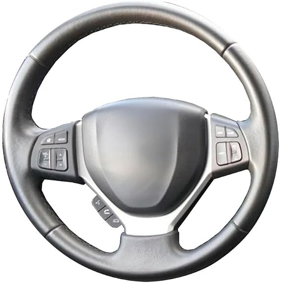 Black Hand-Stitched Suede Leather Steering Wheel Cover for Suzuki Vitara 2019 / Escudo LY 4th Gen 2016 2017 2018