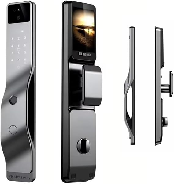 3D Face Recognition Smart Door Lock With Camera, Keyless Entry Door Locks, Fingerprint/Passcodes/IC Card/APP, Indoor Screen And Video Doorbell Function