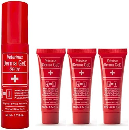 Veterinus Derma GeL 1 x Spray 50mL - 1.7 fl.oz. + 3 x MINI Tubes 10mL - 0.34 fl.oz. - CAT Safe Non Toxic Contains: Freeze Dried Lavender extr. (no Essential Oil)