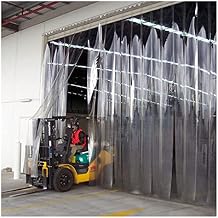Industrial Curtain Heavy Duty Cool Curtains, PVC Plastic Door Strip Curtain Hang Straight Great for Walking Cooler, Easy to Installed Color : 1.6mm, Size : 0.9x2.1m(6pcs)