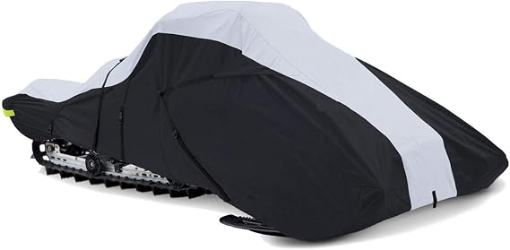 Full Fitment Snowmobile Cover Compatible for the Ski Doo Bombardier MZX MX Z TNT 600 ACEmodel Years 2011-2012. 600 Denier Black and Gray, trailerable.