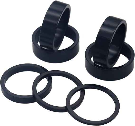 PLATT Bike Headset Spacer Aluminium Alloy Bicycle Stem Headset Spacers Fit 1 1/8-Inch Stem for MTB BMX Road Bikes 2/3/5/10mm(7PCS)