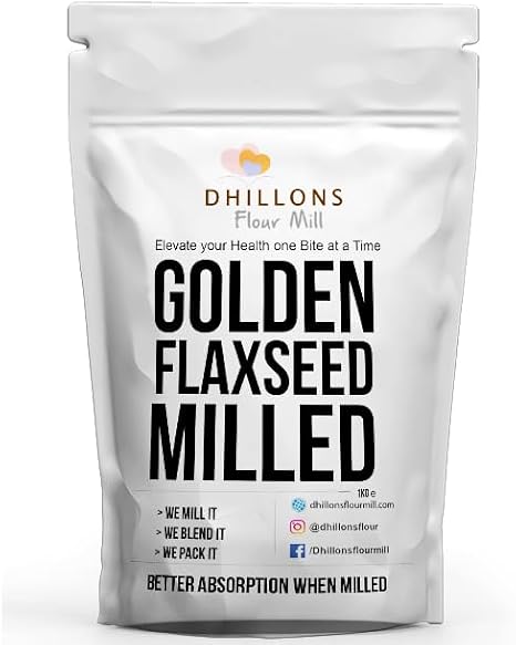 Golden Flaxseed Milled from Dhillons Flour Mill | Milled seeds increases absorption of nutrients by your body | UK milled | Great in shakes and for baking | GMO Free | Clean ingredients