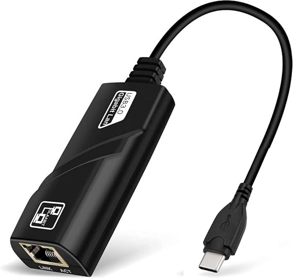 USB C to Ethernet Adapter, USB 3.0 to RJ45 1000Mbps Gigabit LAN Adapter Compatible for iPhone 15 Pro/Pro Max, MacBook Pro 2019/2018/2017, MacBook Air and More (USB Type C)