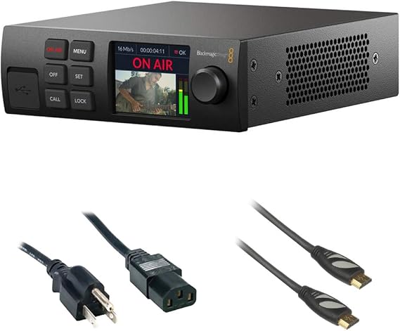 Blackmagic Design Web Presenter HD Bundle with Power Cord and HDMI Cable with Ethernet, 3 Feet