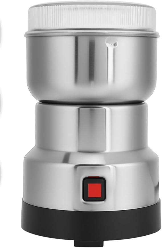 550W Commercial Electric Grain Grinder - Heavy Duty Stainless Steel Blade, for Coffee Beans, Spices, Pepper, Nuts - 150g Capacity W/Pure Copper Motor & Safety Switch (110V/220V)