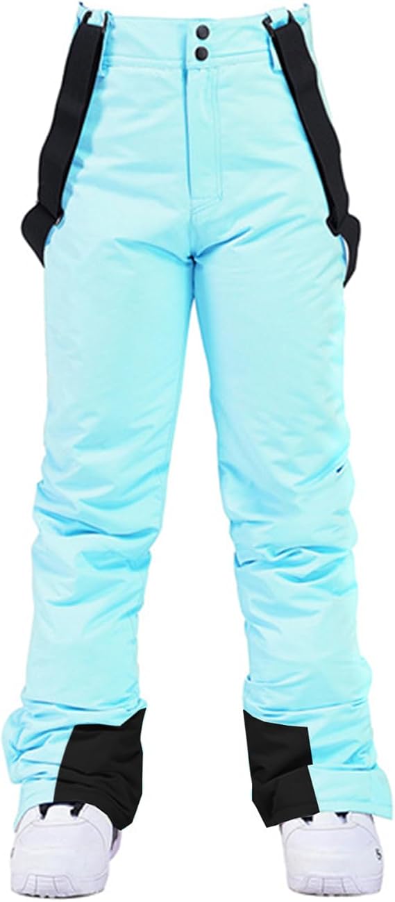 ALSOGO Women's Insulated Snow Pants Winter Warm Ski Pant Outdoor Waterproof Snowboard Bibs with Detachable Suspender