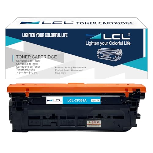 LCL Remanufactured 508A Cyan Toner Cartridge Replacement for HP 508A CF361A for Color Enterprise M553 M553dn M553n M553x MFP M577 M577z M577dn M577f M577c M552dn Printer 1-Pack