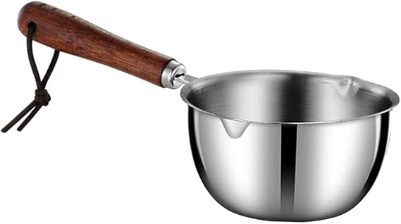 Butter Warmer Pan Small Sauce Pan Milk Pot with Dual Spouts Turkish Coffee Pot for Kids Food, 120ml